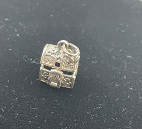 Vintage Sterling Silver Treasure Chest Articulated Charm For Charm Bracelet Or Pendant