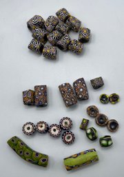 Vintage Italy Millefori Beads, Nice Variety, Beads Lot, Snowhill Auctions, 120 Lots, Closes 2/8 At 8:15