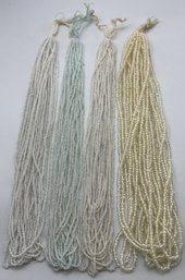 Vintage Seed Beads, Nice Variety, Some Cased, White, Pearlized, Snowhill Auctions, Closes 2/8, 8:15pm ET