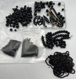 Antique Victorian Black Glass Jet Glass Beads, Snowhill Auctions, 120 Lots, Closes 2/8 At 8:15 PM ET
