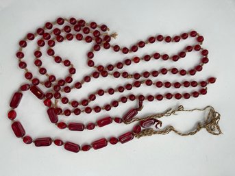 Antique Red Glass Beads, Pressed, Variety,  Snowhill Auctions, 120 Lots, Closes 2/8 At 8:15 PM ET
