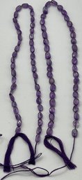 Vintage Amethyst Oval Beads, Two Sizes, Pretty Color!  Snowhill Auctions, Closes 2/8 At 8:15pm ET