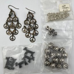 Vintage Findings, Metal Fetish Beads, Peace Signs For Repurpose,  Snowhill Auctions, Closes 2/8 At 8:15pm ET