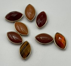 Metal And Glass Cat Eye Slide Beads, Faceted Glass, Pretty! Snowhill Auctions, Closes 2/8 At 8:15pm ET