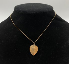 Vintage Gold Filled Heart Locket - Etched Design, Monet Chain, Free Shipping, Snowhill Auctions, 120 Lots