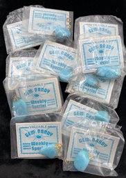 11 New Old Stock Semi-precious Stone Pendants In Bags.  Novelty Items.  Pretty Sea Blue Color!  Free Ship