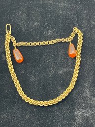 Antique Gold Filled, Amber Pendant Bracelet?, Fob?, Chest Chain?, Unusual, Free Ship, 120 Lots, Snowhill