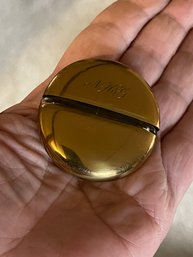 Vintage Traveling Perfume Flask, Gold Tone, Glass Insert, Glass Dipper. Monogrammed. Free Shipping, 120 Lots