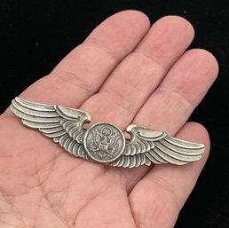 Vintage Silver Army Wings, Straight Pin, Military WW2, Vanguard, NY, 3 Inches, Great Shape, Free Ship, 120 Lot
