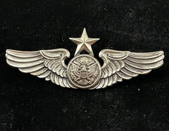 WW2 Wings W Star, Senior Army Air Crew, 2 Pins, No Clutch Pins, Nice Marks, Tarnished, Free Shipping, 120 Lots