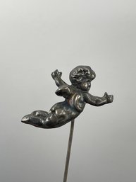 Vintage Sterling Silver Angel Cherub Repousse Stick Pin - Free Ship, 120 Lots, Snowhill Auctions