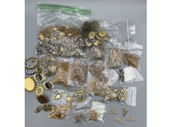 Gold Tone Jewelry Making Findings - Super Variety - Large Lot  New Old Stock Unique