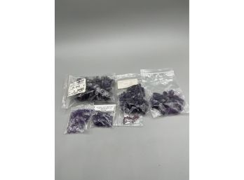Lot Of Amethyst Beads In A Variety Of Shapes, Sizes - NOS