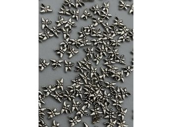 Large Lot Of Silver Tone Metal Firefly Butterfly Charms - No Holes - For Paste Work