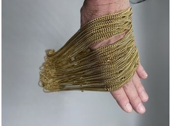 NOS Gold Tone Chains With Clasps For Necklaces - About 60 - 24' Long - 2mm