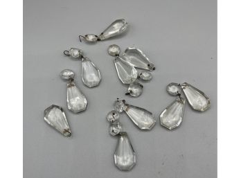 Antique/vintage Crystals For Chandeliers, Jewelry Making, Repurposing - Nice Sizes And Shapes - Set Of 10