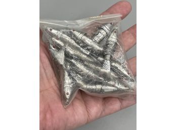 Vintage Silver Tone Metal Articulated Fish Pendants - NOS