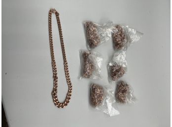 Vintage NOS Copper Colored Chain Bracelets - 7 Bracelets