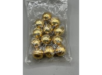 NOS Vintage Gold Tone Ball Lockets - Missing Rings To Hang On Most