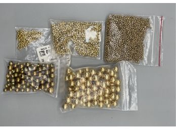Gold Tone Spacer Beads, Larger Beads, Small Spacer Beads, Nice Large Lot With Variety Mostly Metal
