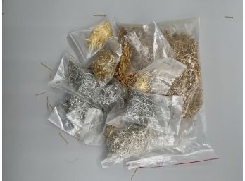 Gold Tone Straight Pins For Beading, Jewelry Making, Crafting, Etc - Large Lot