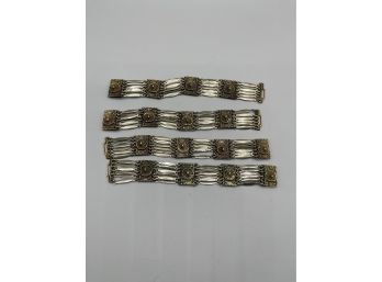 4 Alpaca Mexico Bracelets For Repair, Repurposing - Alpaca Silver - See Marks