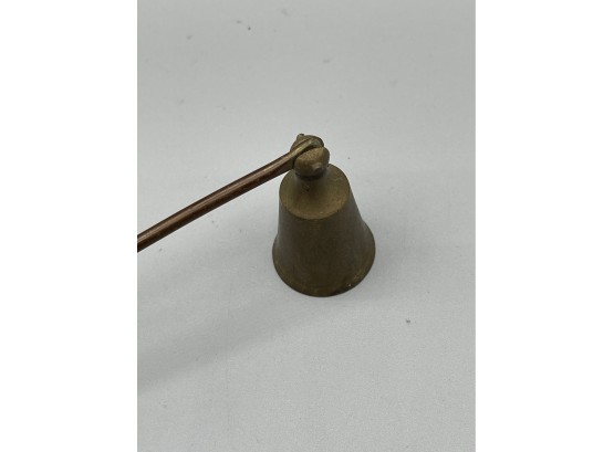 Vintage Brass Candle Snuffer With Hinged Hood