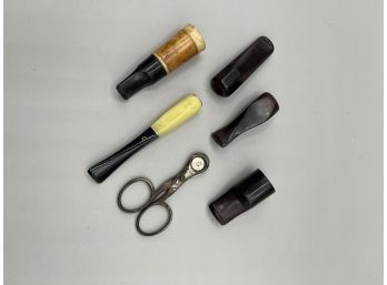 Tobacco Collectibles - 4 Bakelite Cigar Holders, Cigarette Holder And A Cigar Clipper