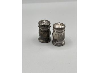 Small Individual Sterling Silver Salt And Pepper Shakers