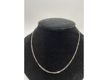 Vintage Sterling Silver Figaro Chain Necklace.  Marked.  20' Long. 8.1 Grams.