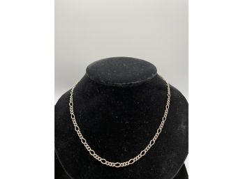 Vintage Sterling Silver Textured Figaro Chain Necklace, 20 Inches, 3/16 Inches Wide. Nice!