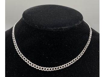 Sterling Silver Curb Link Chain Necklace - Shiny - 17' Long, 13.5 G