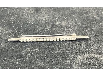 Antique Sterling Silver, Seed Pearl Bar Pin With C Clasp -  Very Delicate And Pretty
