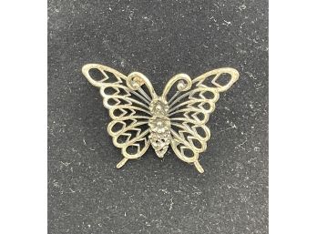Vintage Beau Sterling Silver 925 Butterfly Pin - 2 Inches X 1.5 Inches.