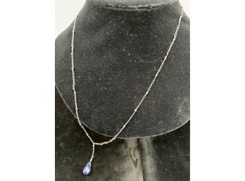 Sterling Silver Italy Wirework Necklace With Pendant -  Simple And Sweet - 25' Long