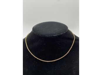 Vintage Sterling With Gold Wash Vermeil Rope Necklace, 18 Inches Long, Sparkly