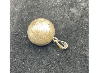 Vintage Sterling Silver .925 Melody Ball Pendant For Necklace, Chimes A Soft Sound When Jiggled