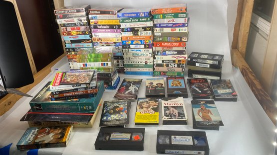 Lot Of Movies And Television Shows VHS, DVD And Laserdisc
