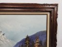 Original Signed Framed Antique Adolf Kaufmann Oil Painting Landscape 57'x33'