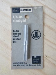 Sears CRAFTSMAN 1/4-in. Straight High Speed Steel Router Bit NEW