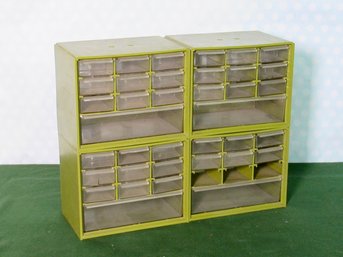 Vintage Green Parts Drawer Storage Units - 4 Modular Units