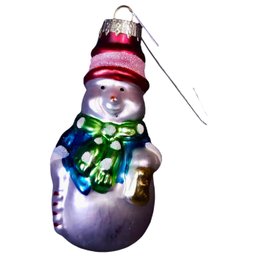 Glass Snowman Ornament