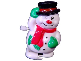 Vintage Wind Up Walking Snowman Toy #2