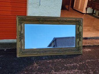 4'3'x2'5' Vintage Antique Mirror Gold Painted Wood Frame