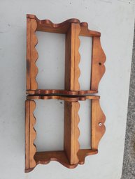 Lot Of Two Vintage Antique Wooden Spice Racks 12'x13'x4'