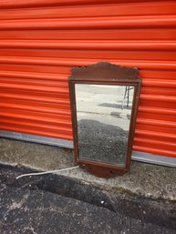 Vintage Antique Carved Wood Frame Hanging Wall Mirror 14'x29.5'