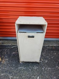 Vintage Antique White Painted Wood Waste Bin Basket Garbage Can Cabinet Storage