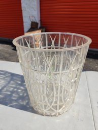 Vintage Antique  Cut Glass Crystal Style Plastic Waste Basket