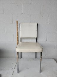 White Leather Metal Chair
