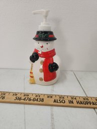 Ceramic Soap Dispenser Snowman